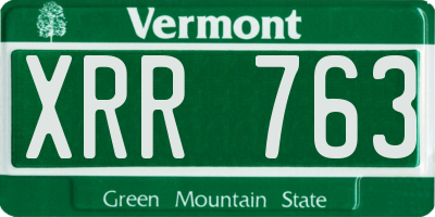 VT license plate XRR763