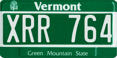 VT license plate XRR764