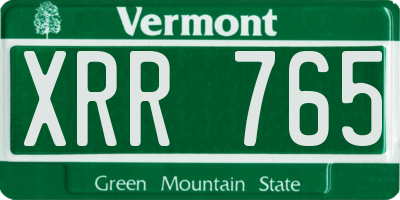 VT license plate XRR765