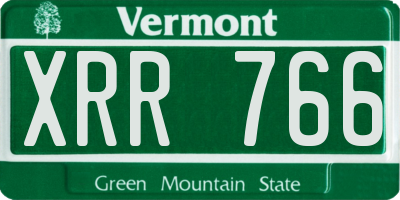 VT license plate XRR766