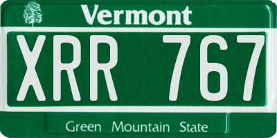 VT license plate XRR767