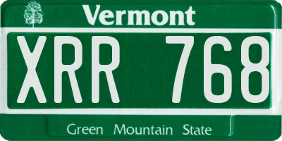 VT license plate XRR768