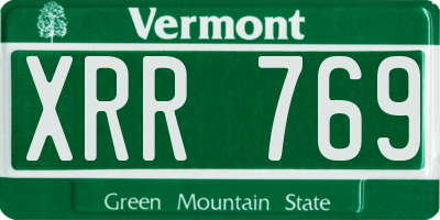 VT license plate XRR769