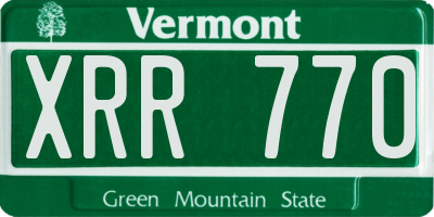 VT license plate XRR770