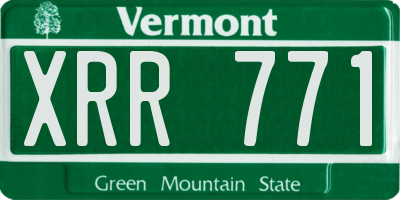 VT license plate XRR771