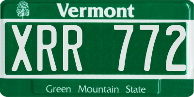 VT license plate XRR772