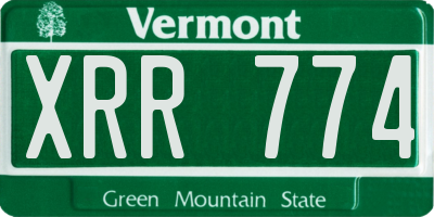 VT license plate XRR774