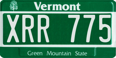 VT license plate XRR775