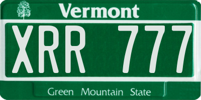 VT license plate XRR777