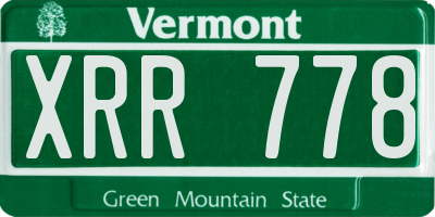 VT license plate XRR778
