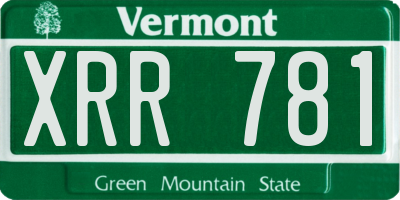 VT license plate XRR781