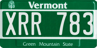 VT license plate XRR783
