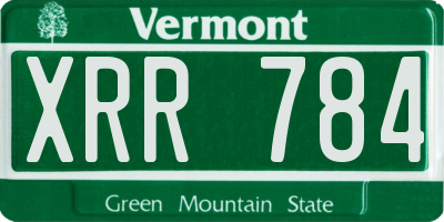 VT license plate XRR784