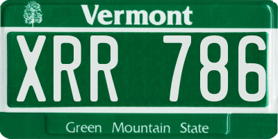 VT license plate XRR786
