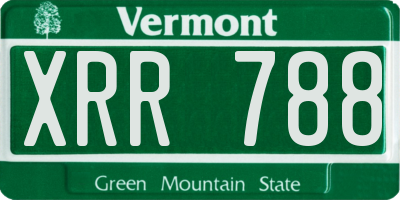 VT license plate XRR788