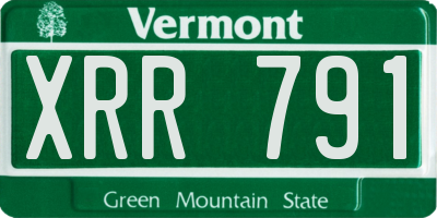VT license plate XRR791