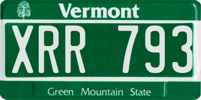 VT license plate XRR793