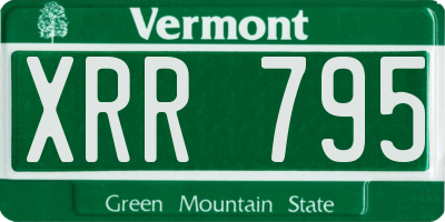 VT license plate XRR795