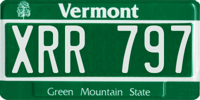 VT license plate XRR797
