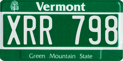 VT license plate XRR798