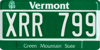 VT license plate XRR799