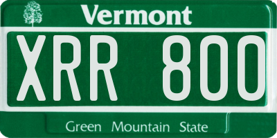 VT license plate XRR800