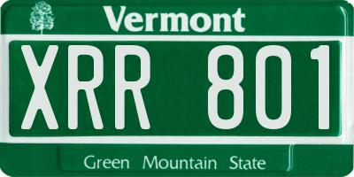 VT license plate XRR801