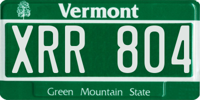 VT license plate XRR804
