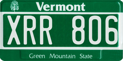 VT license plate XRR806