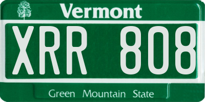 VT license plate XRR808