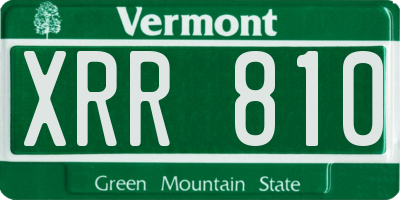 VT license plate XRR810