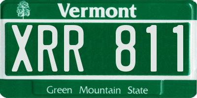 VT license plate XRR811