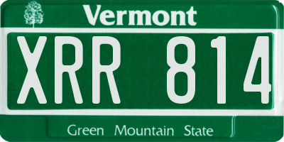 VT license plate XRR814