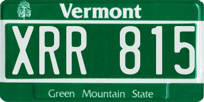VT license plate XRR815