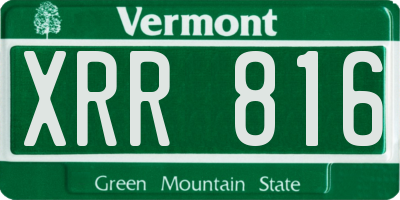 VT license plate XRR816