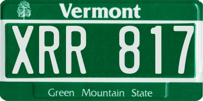 VT license plate XRR817