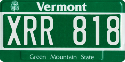 VT license plate XRR818