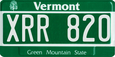VT license plate XRR820
