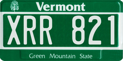 VT license plate XRR821