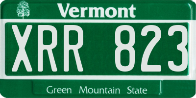 VT license plate XRR823