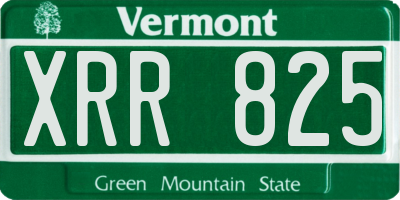 VT license plate XRR825