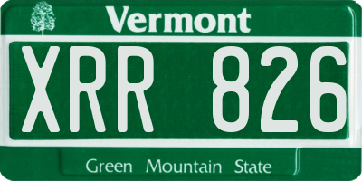 VT license plate XRR826