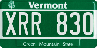 VT license plate XRR830
