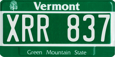 VT license plate XRR837