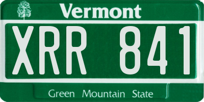 VT license plate XRR841