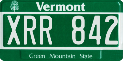 VT license plate XRR842
