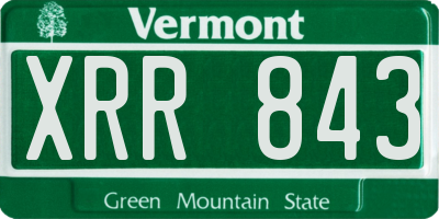 VT license plate XRR843