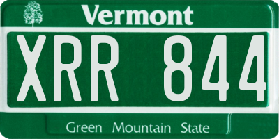 VT license plate XRR844