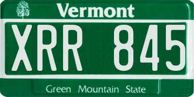 VT license plate XRR845