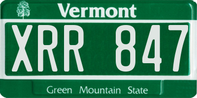 VT license plate XRR847